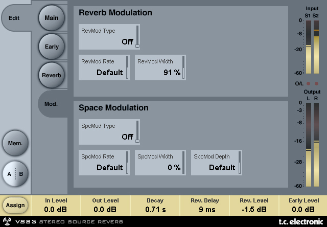 TC Electronic VSS3 立体声源混响插件